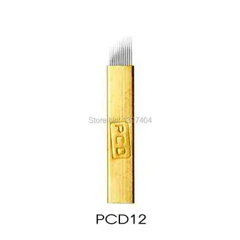 

500Pcs PCD Coper 12 Pin Tattoo Needle Manufacturer Disposable Permanent Makeup Blade For 3D Eyebrow Embroidery Microblading