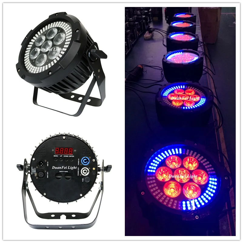 

2019 NEW Arrival Indoor Par Cans LED RGBWA UV 7x12w 6in1 LED Wash Par with 144X0.2W RGB 3in1 led round effeect