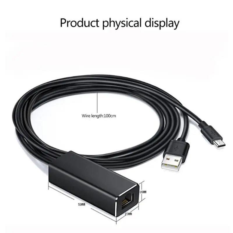 ALLOYSEED Алюминий сплав JP-S7 Ethernet-адаптер для микро-флеш-накопителя USB RJ45 10/100 Мбит сетевой карты для пожарных ТВ карты Chromecast