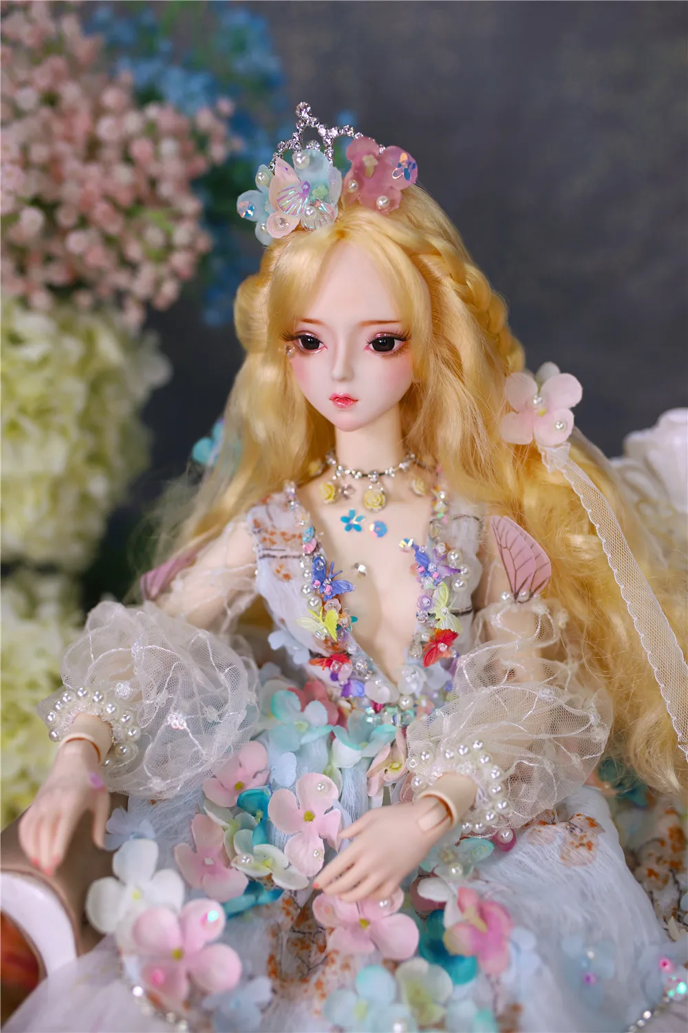 Dream Fairy 1/3 bjd кукла 62 см, кукла на заказ, Золотая одежда для волос, обувь, корона, подарок для девочки