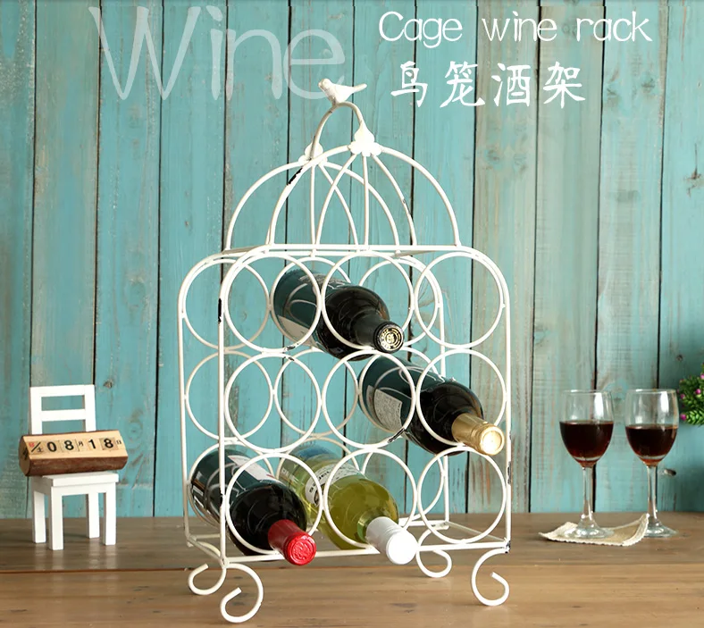 Bird Cage Wine Rack Bar Home Kitchen Dining Decor Display Standin Wine