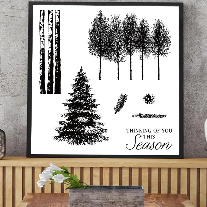 

Trees For DIY Silicone Clear Stamp Cling Seal Scrapbook Embossing Album Decor