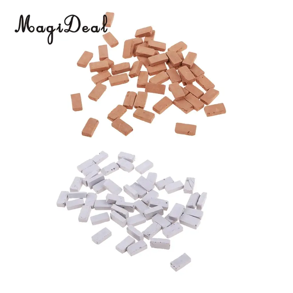 100x 1/16 Mini Realistic Clay Bricks Model for Sand Table Scenery Building DIY Accs