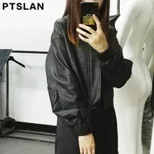 Ptslan 2017 New Real Leather Jacket Women Ong Oversized Causal Fashion Female Ladies Genuine Leather Coat