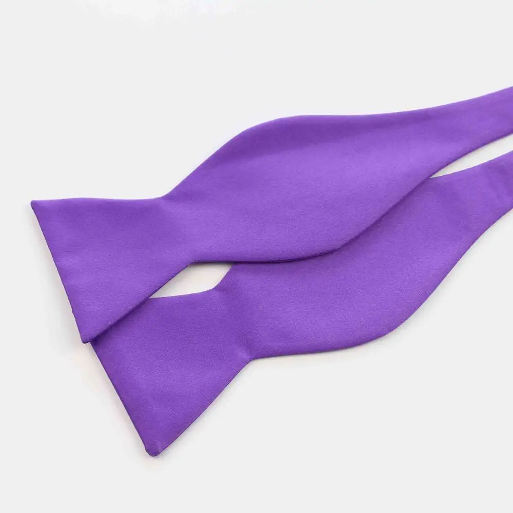 Одноцветный галстук-бабочка темного цвета из полиэстера и шелка ручной работы - Цвет: 12