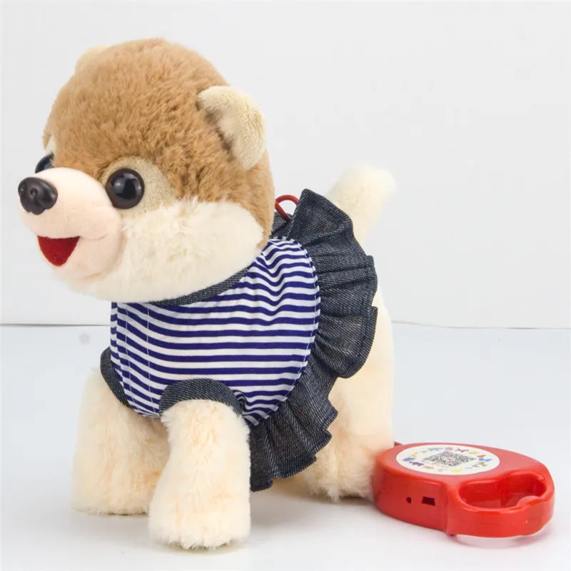 Najtaniej 1 piosenka elektryczny chodzący pluszowy pies zabawka wypchane zwierzę zabawka elektroniczna muzyka smycz kontrola zabawka dla dzieci prezenty świąteczne