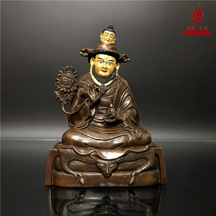

Kata Temple Fuzang master Longsaningboren Rinpoche 18cm purple copper old model Buda