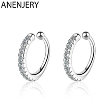 ANENJERY – boucles d'oreilles en argent Sterling 925 pour femmes, Clip, Micro incrusté, Zircon
