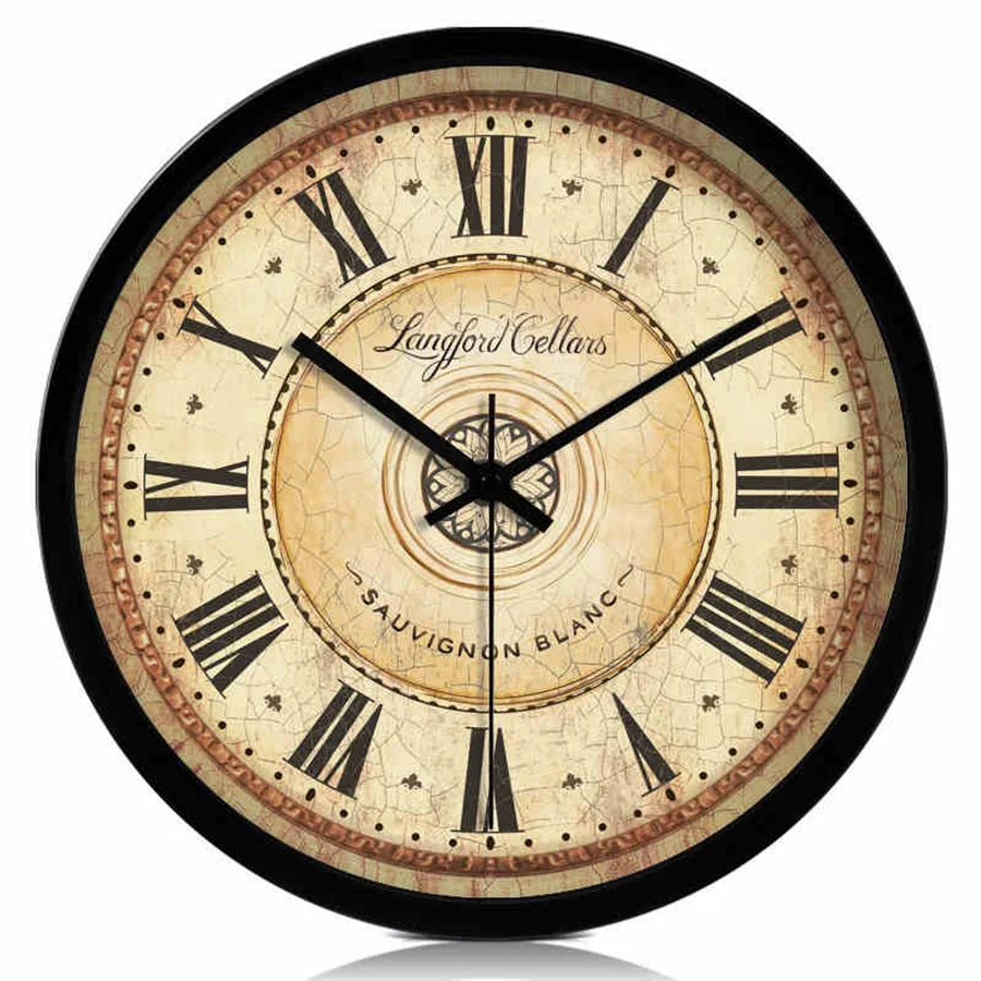 Retro Wooden European Style Wall Clock Mate Quartz Waterproof Wall 