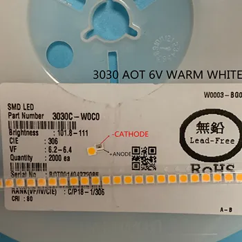 

4000pcs/lot 1W SMD 3030 LED Lamp Bead 110-120lm Warm White SMD LED Beads 1w 3030 led 6v WW AOT