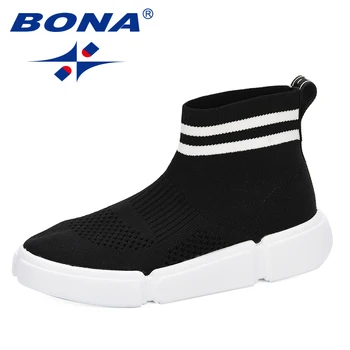 

BONA 2019 New Style Children Casual Shoes Boys Sneaker For Running Girls Outdoor Anti-Slippery Kids Socks Shoe Sneaker