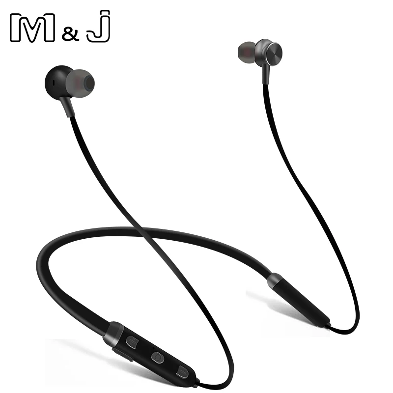 M J Flex02 Bluetooth Earphone Sports Wireless Headphones Stereo Magnetic Bluetooth Headset for Phone Xiaomi iPhone Android IOS