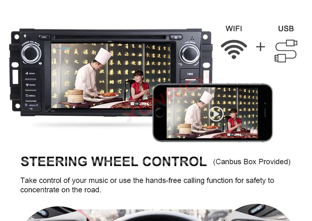 Discount 2 Din Android 8.1 Car DVD Player For Jeep Grand Cherokee Chrysler 300C Compass Patriot Dodge Sebring GPS Navigation Radio Stereo 15