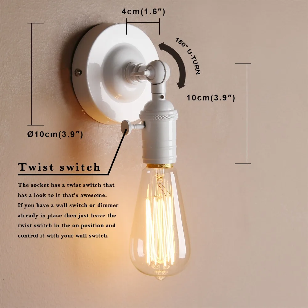 PERMO Vintage Brass Sconce Wall Lights Loft E27 Plated Iron Retro Industrial Wall Lamp Decorations For Home Bar Bed Beside Lamp