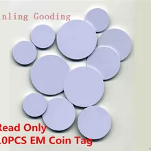 10 шт./лот 125 кГц EM4100 TK4100 RFID тег Монета карты только для чтения карты контроля доступа диаметр 25 мм