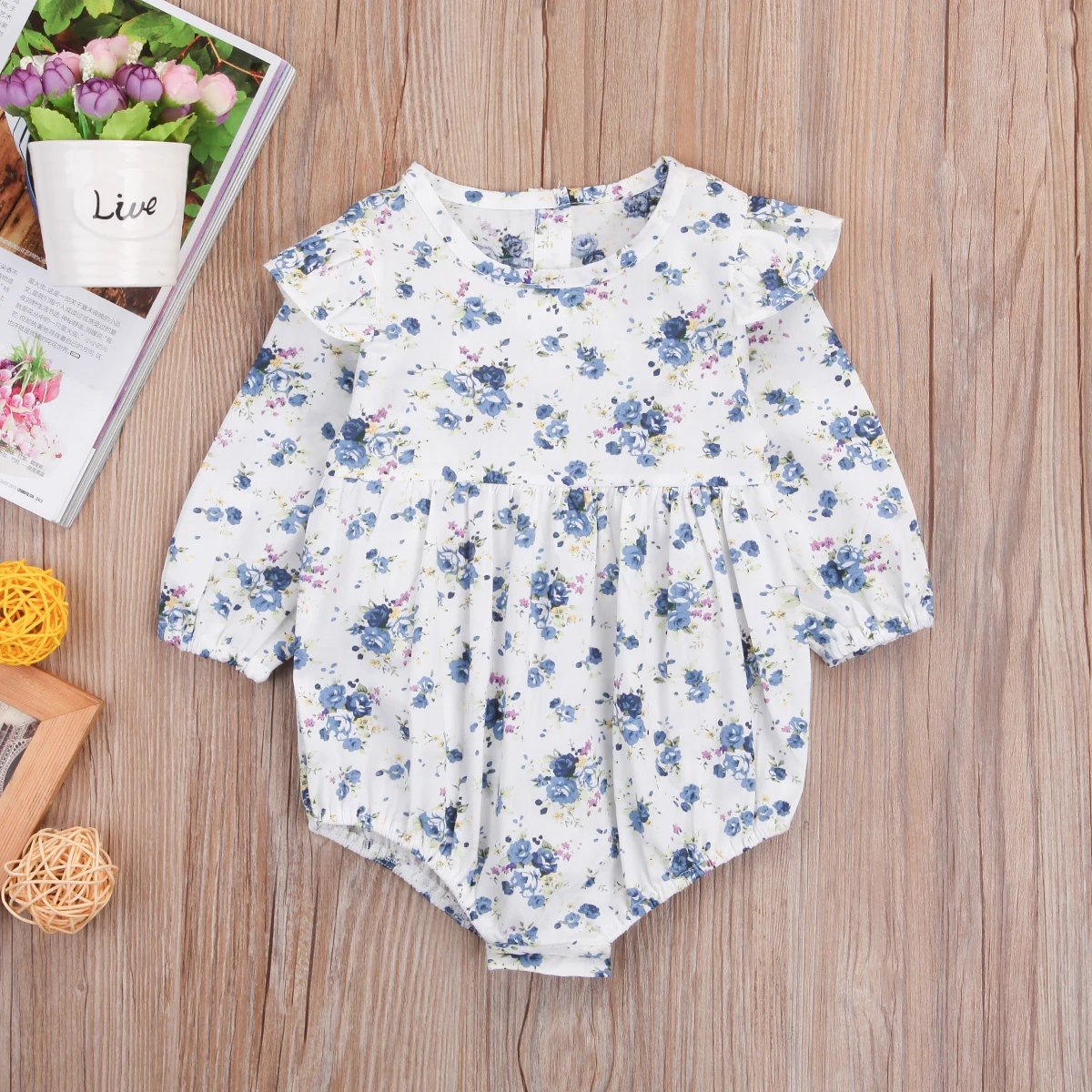 Pudcoco 2018 جديد طفلة رومبير الربيع الوليد الرضع طفل بنات الزهور الكشكشة رومبير القطن بذلة sunsuit وتتسابق