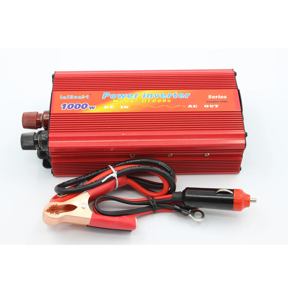 Автомобильный инвертор 1000 Вт DC 12V ~ 24V к AC 220V адаптер инвертора питания