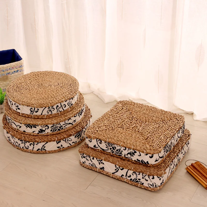 

6-7cm thick Grass-woven Putuan Sitting Sponge Cushion Rattan-woven worshiping Sitting Tatami Grass-woven Putuan Mat