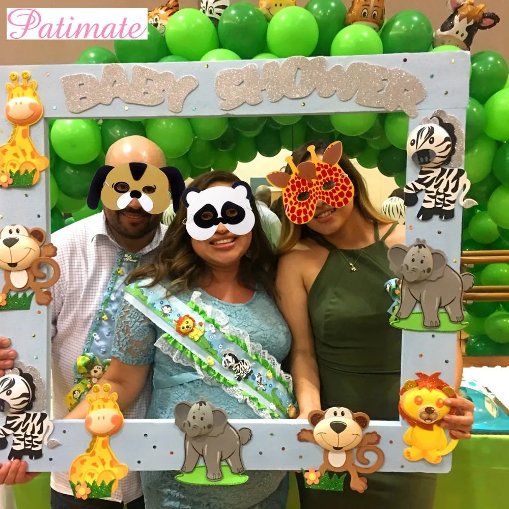 PATIMATE 12pcs EVA Foam Masks Animal Party Decor Summer Party Birthday Decoration Safari Jungle Party Decor Kids Party Favors