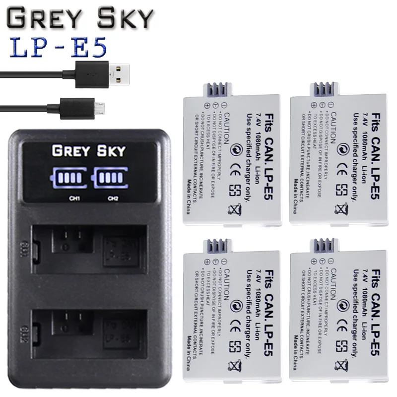 

New style Stable bateria LPE5 LP-E5 LP E5 Battery +Dual Charger for For Canon 450D 500D 1000D Kiss X2 X3 F Rebel XSi Xli XS