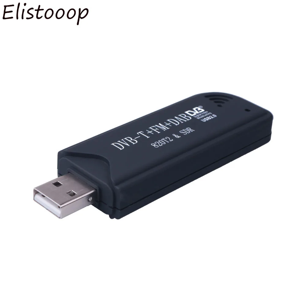 Elistooop USB 2,0 программного обеспечения радио DVB-T RTL2832U+ R820T2 SDR цифровой ТВ приемник Придерживайтесь - Цвет: Черный