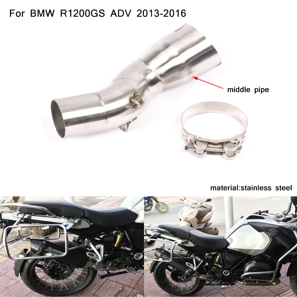 

2013 2014 2015 2016 Silp on for BMW R1200GS/ADV Motorcycle Middle pipe Exhaust Pipe Non-Destructive Mounted Muffler System