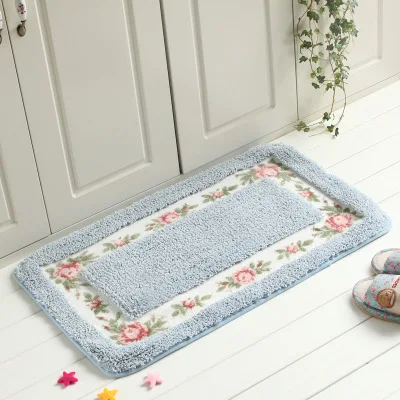 

2017 Kawaii Soft Welcome Floor Mats Flower Printed Bathroom Kitchen Carpets Doormats Floor Mat for Living Room Anti-Slip Tapete