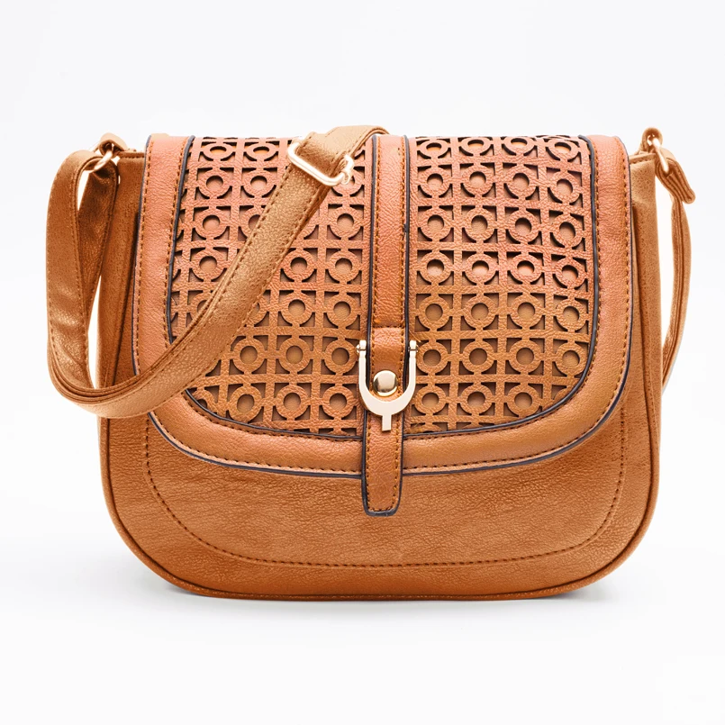 Hot Sale Women Bag PU Leather Women Messenger Bag Vintage Handbags Cross Body Shoulder Bag Bolsa Feminina Purse Tote Hallow Out