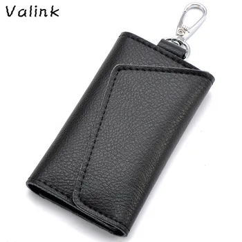 

100% Genuine Leather Men & Women Car Key Bag Wallet Multi Function Key Holder Case Housekeeper Holders 6 Key Rings Carteira
