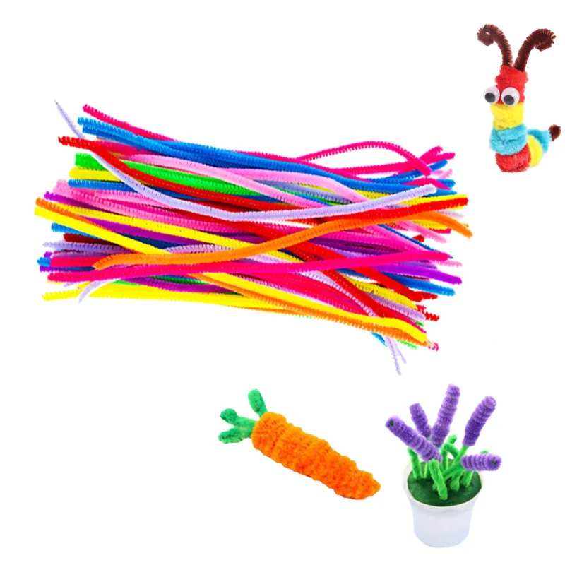 

100pcs/Set Chenille Stems Colorful Sticks Kids Toy Kindergarten DIY Handcraft Material Creative Kids Educational Toys Wholesale