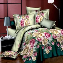3D Aquarell Chinesische Pfingstrose Rose floral Bettwäschesatz Polyester Heimtextilien Bettbezug Kissenbezug Bettwäsche Königin Größe