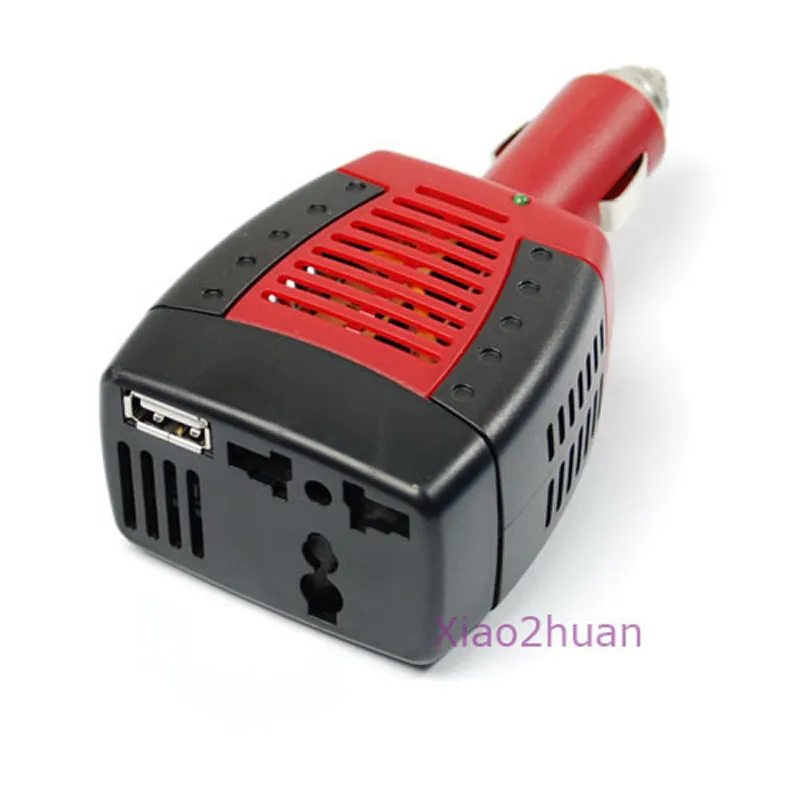 Автомобильный DC 12V к AC 220V 75W Инвертор адаптер USB 5V