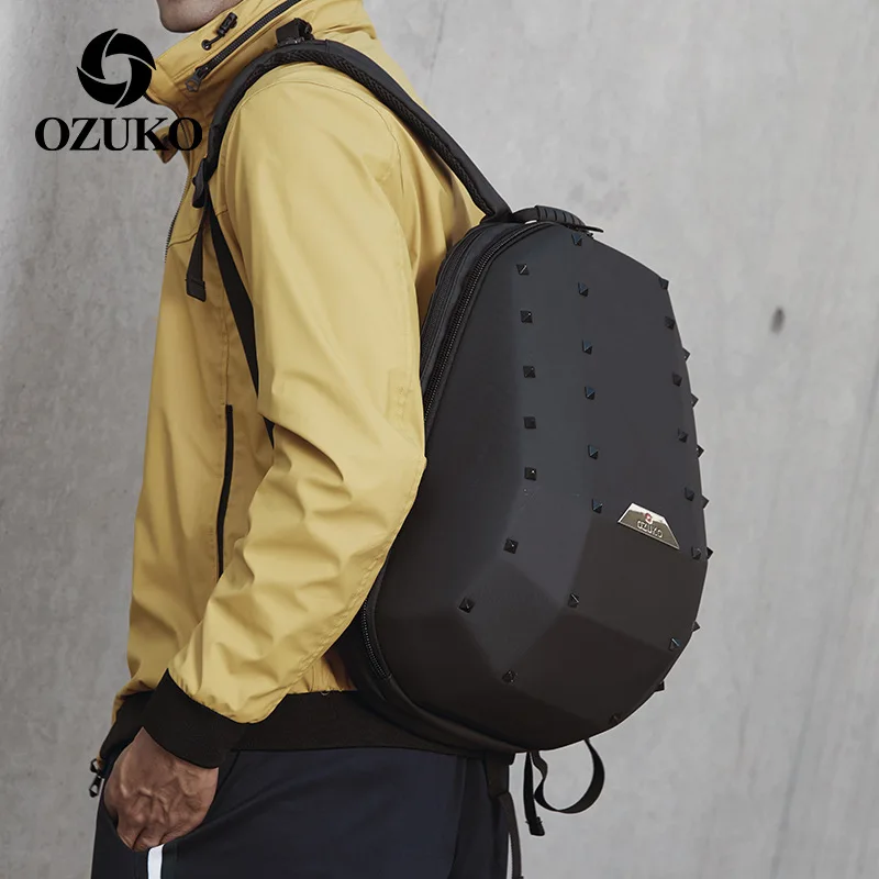 OZUKO 15," рюкзак для ноутбука для мужчин, модные рюкзаки с заклепками, школьная сумка для подростков, дорожная сумка, водонепроницаемая сумка для женщин mochila