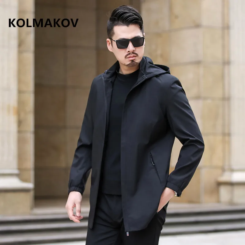 Мужская мода бизнес Тренч для мужчин s повседневные пальто куртки классический с капюшоном ветровка Размеры M до 5XL, 6XL