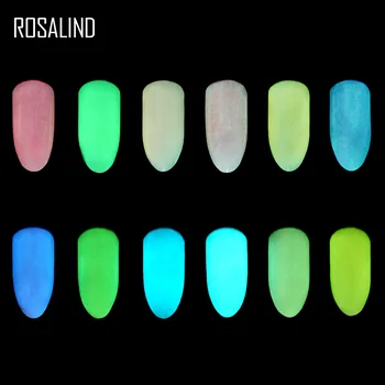 

ROSALIND Phosphor Luminous Powder Nail Art Glitter Coating Polishing For Nail Dipping Spangles For Manicure Pigment Powder