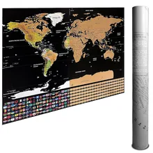 Scratch Off World Map - Scratch Off Travel Map with US States & Country Flags- Large Deluxe Edition with Black Background & Gold Scratch Off World Map - Scratch Off Travel Map with US States & Country Flags- Large Deluxe Edition with Black Background & Gold