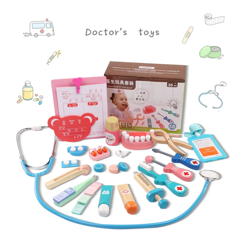 

Candywood 20pcs/set Baby kids Cosplay doctor game Children simulated brushing tooth toys early learning education toys boy girl