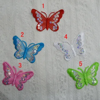 

Pack of 50 pcs Sequined Butterfly Flower Applique Stage Opera Performance Qi Pao Dress Clothing Accessories