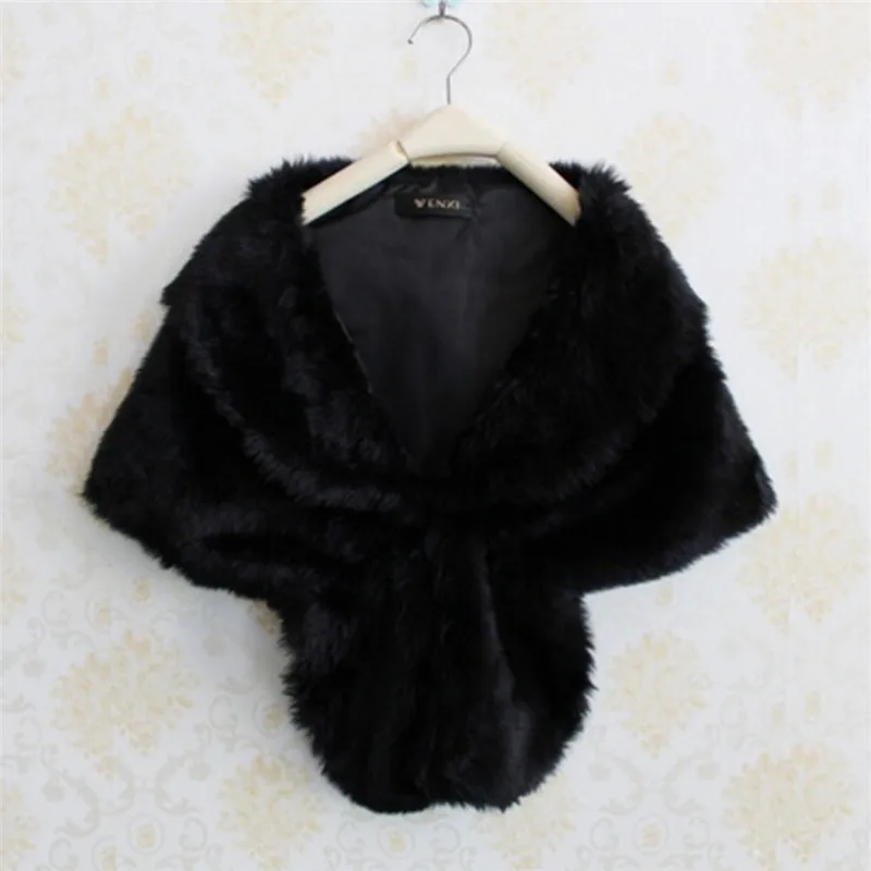 Женская шаль из искусственного меха черного, белого и коричневого цветов, накидка для невесты, свадебная куртка, накидка, болеро, болеро, Cape100-135cm