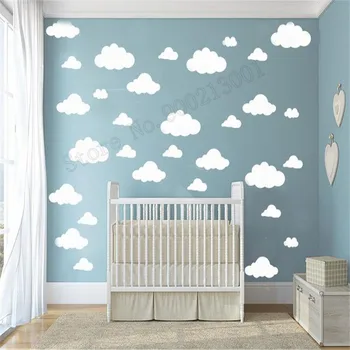 

Wall Art Sticker Have More Size Clouds Decor Vinyl Removeable Poster Kids Baby Room Decoration Beauty Modern Ornament LY513