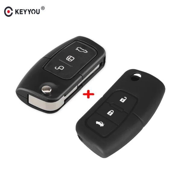 Verde Happyit Silicona Control Remoto llave Cubierta Caso Llavero para Ford Focus MK3 MK4 escape Kuga ecosport Nuevo Fiesta