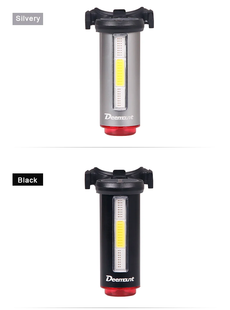 Deemount Горячий велосипедный задний светильник 3 цвета в 1 светодиодный COB визуПредупреждение ющий задний фонарь для велосипеда 100LM 850aAH перезаряжаемый