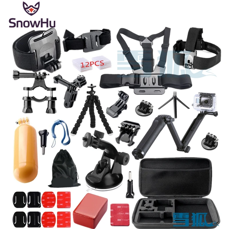 Gopro accessories 3-way Tripod Monopod go pro kit mount for SJ4000 gopro hero 5 4 3 Black Edition SJCAM xiaoyi chest tripod GS46