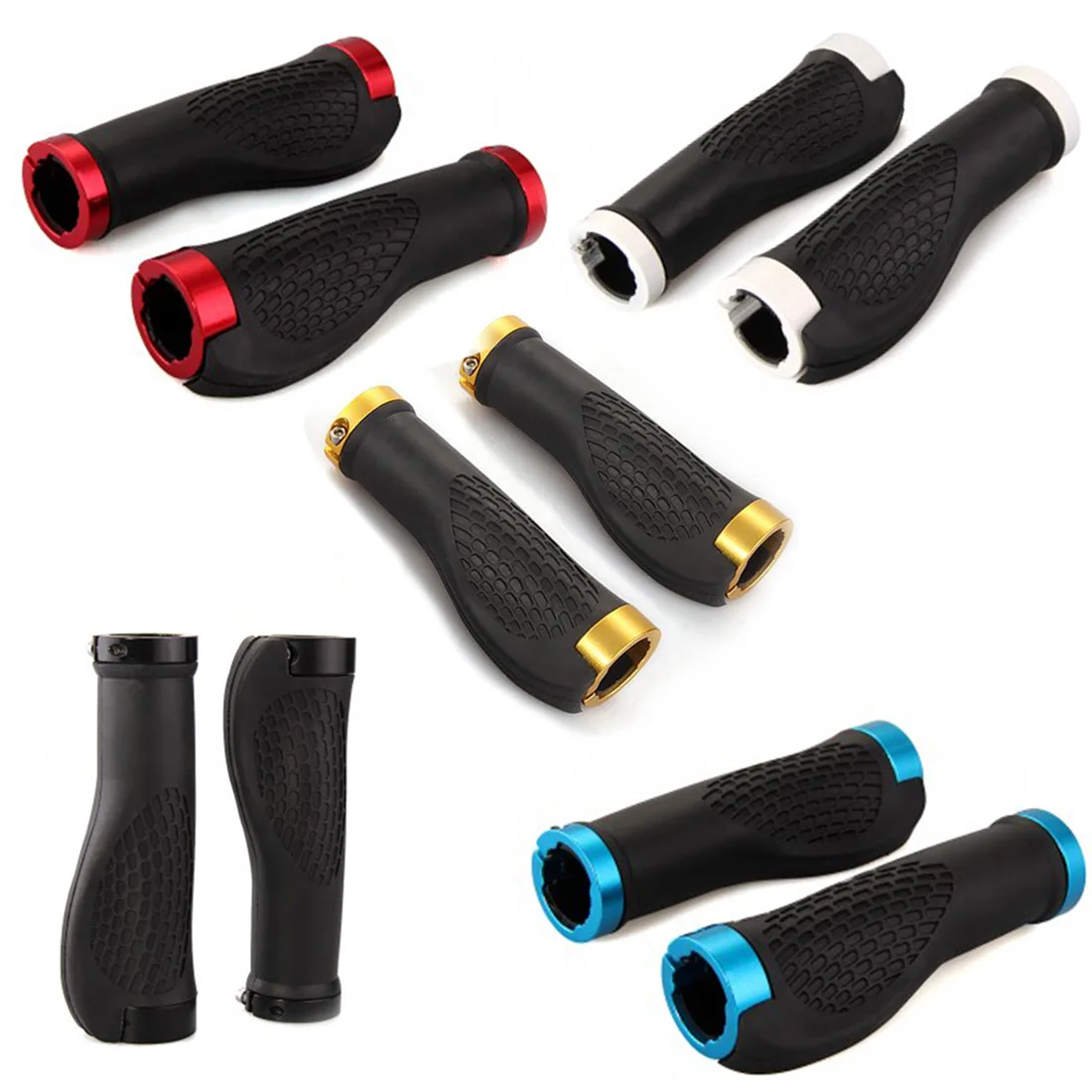 Ergonomic Cycling Skid Proof Grips Anti Skid Rubber Bicycle Grips