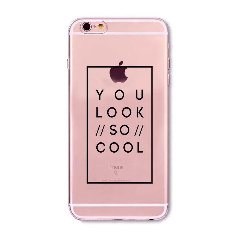FASHINO YOU LOOK SO COOL phone Case For iphone 6 X 7 8 XS XR XSMAX Candy colors pink red yellow case Cover