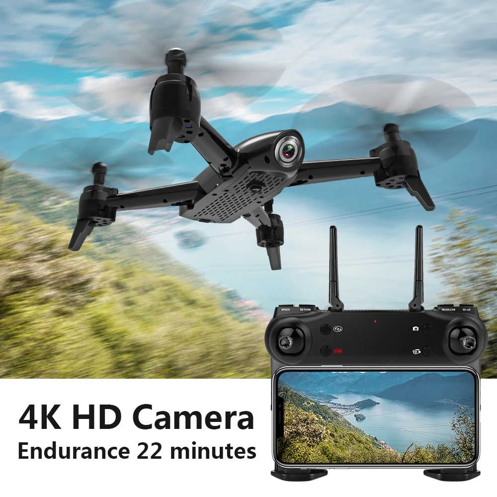  Drone 4K Quadcopter with Camera Professional Dron WiFi Pocket Selfie Drone 22mins Action Time Helic