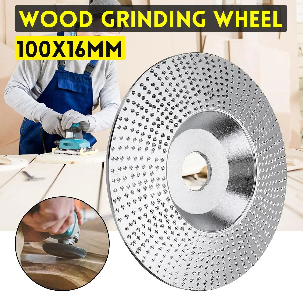 

4 Inch Wood Grinding Wheel 100x16MM Wood Sanding Carving Disc Rotary Tool Abrasive Disc Tools For Angle Grinder