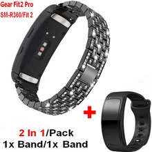2 In1 часы ремешок для samsung Galaxy Шестерни Fit2 2 про ремень силиконовый браслет для Шестерни Fit2 Pro SM-R360 полосы Прямая