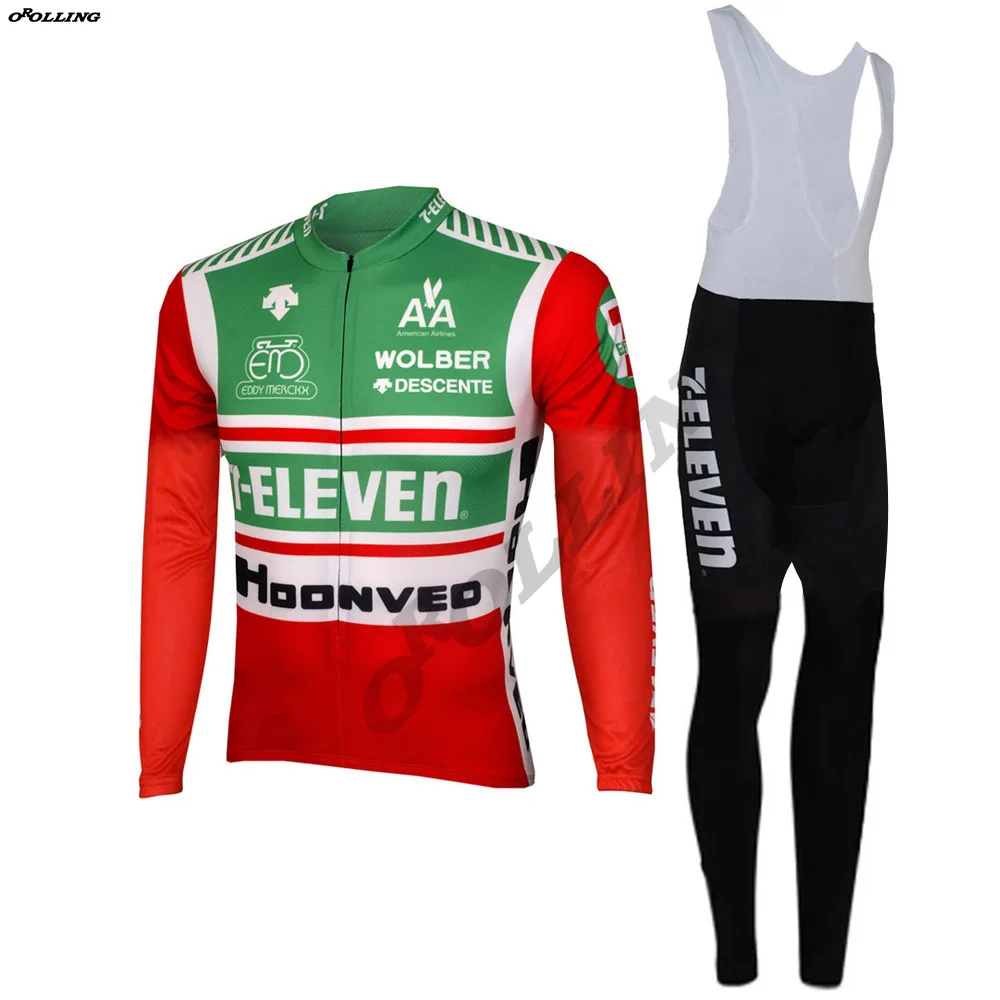 

Multi Styles Thin / Winter Thermal Fleece Classical Retro New Team Long Sleeves Cycling Sets Jersey Pants Customized Orolling