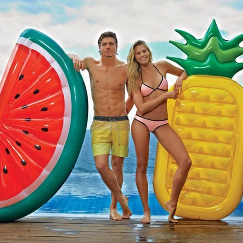 

2019 Newest Inflatable Half Watermelon Floats Swimming Ring Pool Float Beach Water Fun Toy Fruit Floatie Air Mattress Lounger